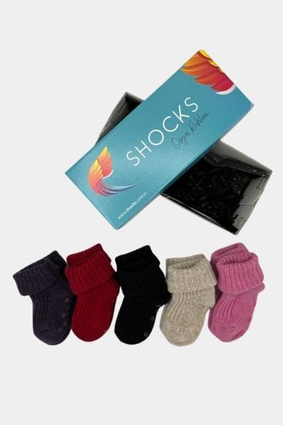 Shocks 5'li Altı Kaydırmazlı Kutulu Çocuk Yün Çorap