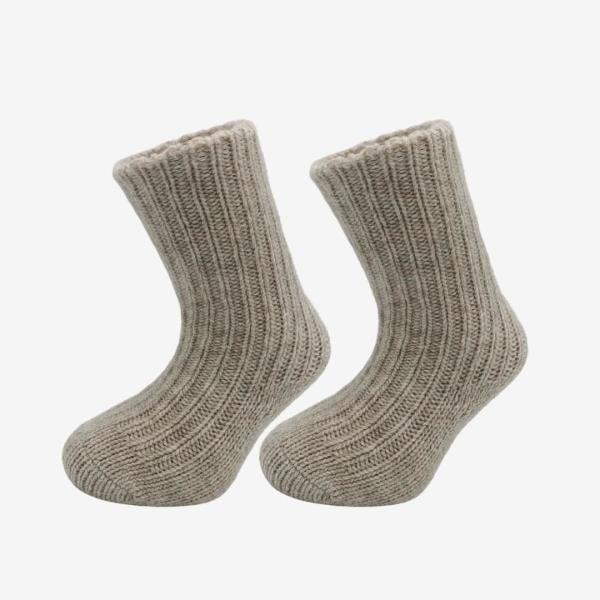 Shocks Krem Altı Kaydırmazlı Çocuk Yün Çorap