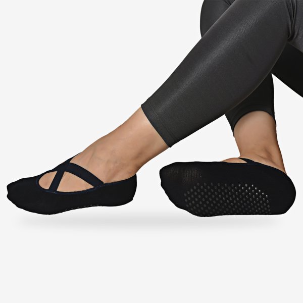 Shocks Tekli Kadın Pilates Siyah Çorap