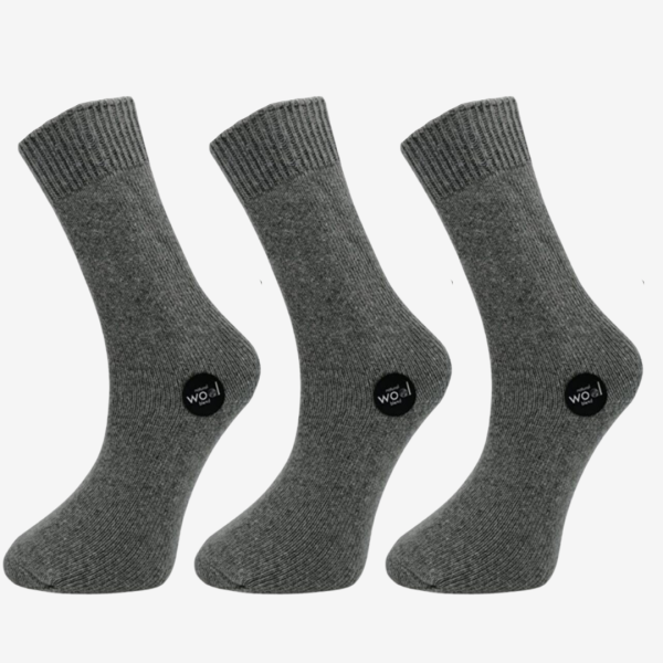 Shocks Erkek 3'lü Kışlık Gri Yüksek Kalite Angora Yün Çorap