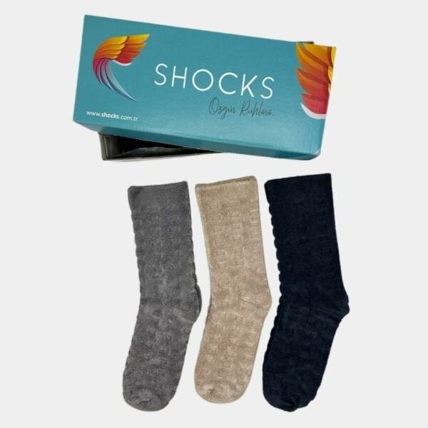 Shocks 3'lü Kadın Kalın Lüks Bambu Havlu Soket Çorap - 1