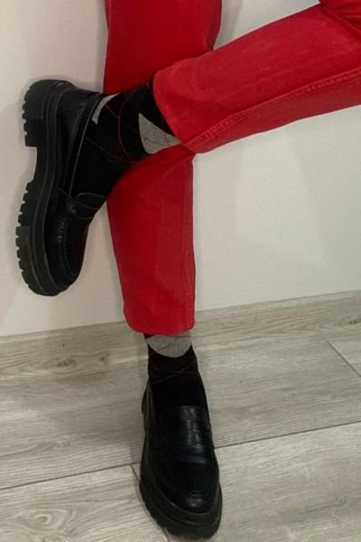 Shocks 3'lü Kadın Ekose Desenli Soket Çorap