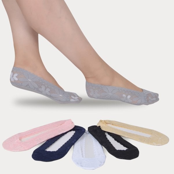 6 Çift Dantel Babet Çorap