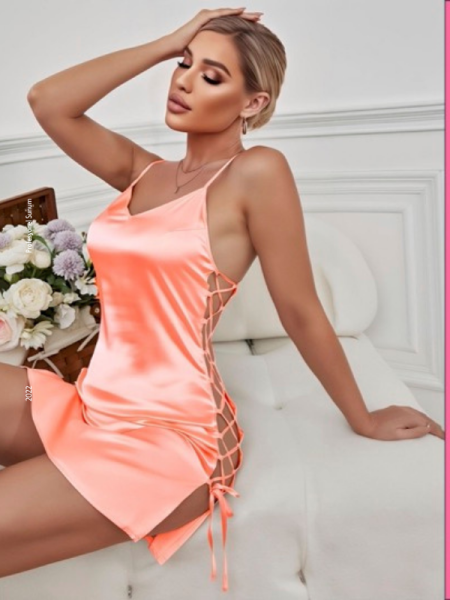 Saten Bağlamalı Gecelik