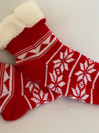 Kışlık Peluş Patik Kar Desen Ev Çorabı